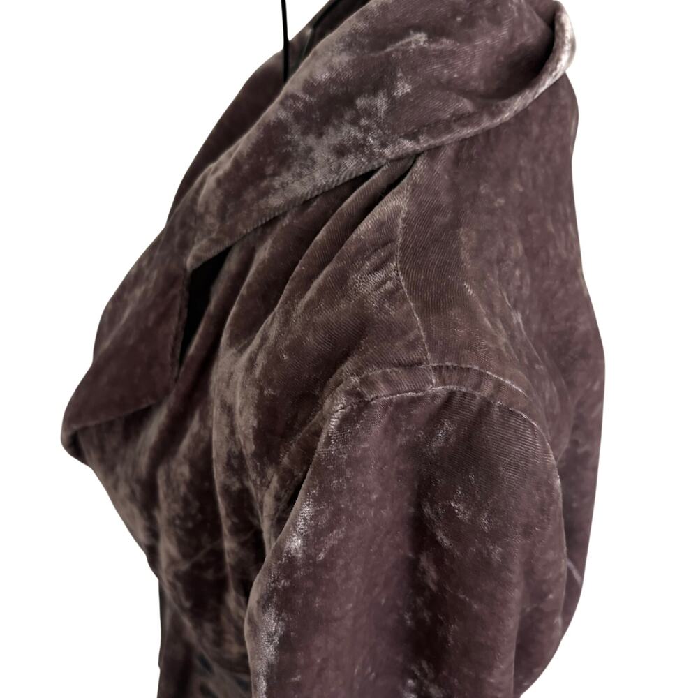 Vintage Y2K J Jill Mauve Crushed Velvet Embroidered Jacket Blazer Boho Western - Picture 11 of 11